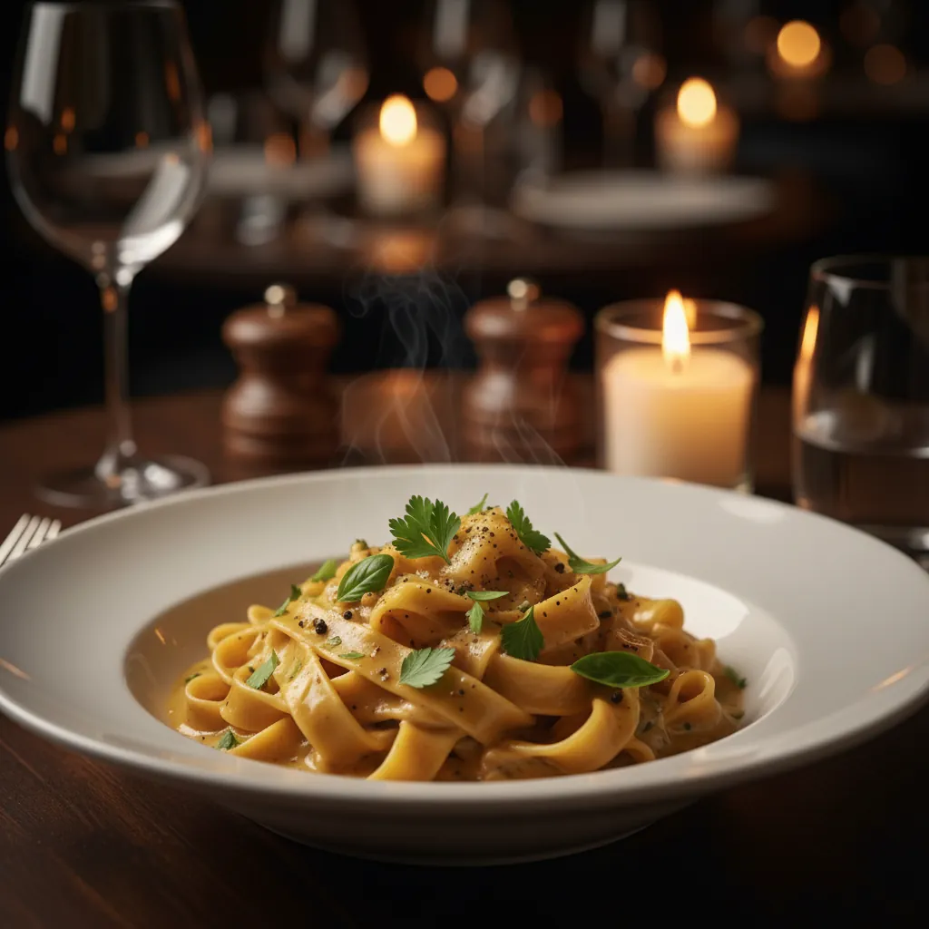 Pasta bij het dinermenu